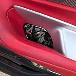 2pcs/Set Forged Gold Foil Carbon Fiber Car Inside Door Bowl Decorative Sticker for Chevrolet Corvette C8 2020-, Left and Right Driver, Inside Door Bowl