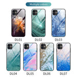 Marble Pattern Glass Protective Case, For iPhone 12 mini, For iPhone 12 Pro Max, For iPhone 11 Pro, For iPhone SE 2022 / SE 2020 / 8 / 7, For iPhone X