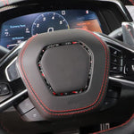 Forged Gold Foil Carbon Fiber Car Steering Wheel Frame Decorative Sticker for Chevrolet Corvette C8 2020-, Left and Right Driver, Steering Wheel Frame