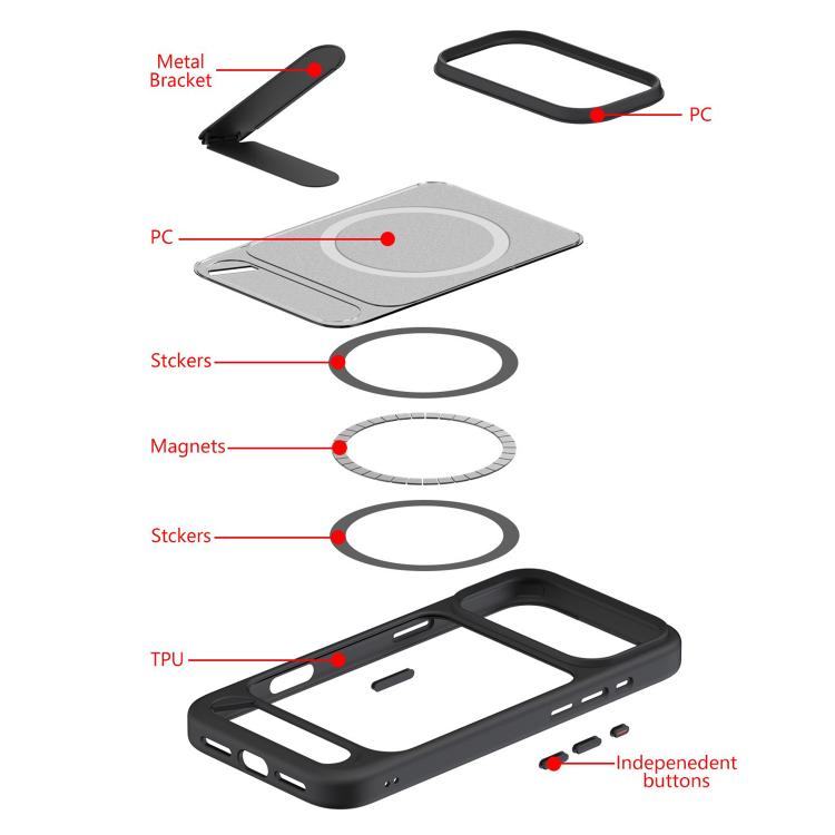Kalebol MagSafe Unsichtbarer Neigungs-Halter PC Hybrid TPU Hülle, Für iPhone 14 Pro, Für iPhone 14 Pro Max, Für iPhone 13 Pro Max, Für iPhone 13 Pro, Für iPhone 13
