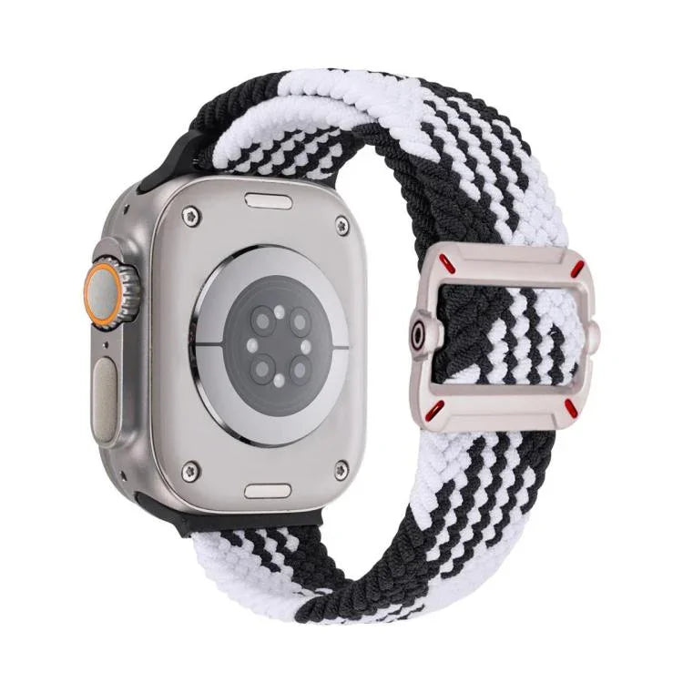 Doppelschlaufen-Uhrenarmband mit mechanischer Dornschließe aus Nylongeflecht, passend für Apple Watch 46 mm / 49 mm / 45 mm / 44 mm