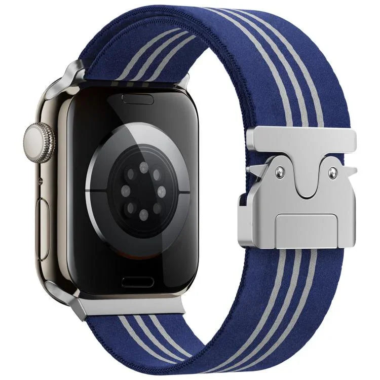 xDfind Fallschirmschnalle, 3-Streifen-Armband aus geflochtenem Nylon, für Apple Watch 42 / 44 / 45 / 46 / 49 mm, für Apple Watch 38 / 40 / 41 / S10 42 mm