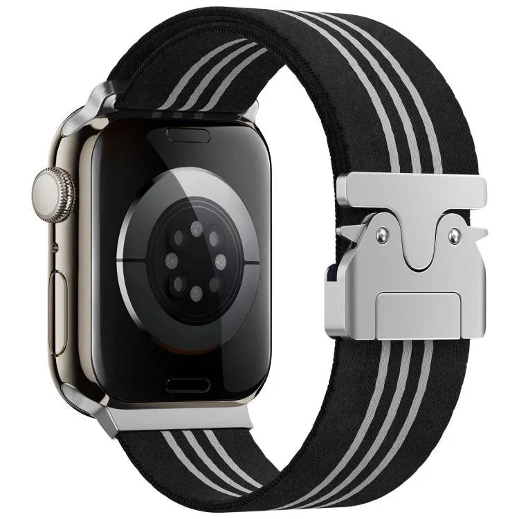 xDfind Fallschirmschnalle, 3-Streifen-Armband aus geflochtenem Nylon, für Apple Watch 42 / 44 / 45 / 46 / 49 mm, für Apple Watch 38 / 40 / 41 / S10 42 mm