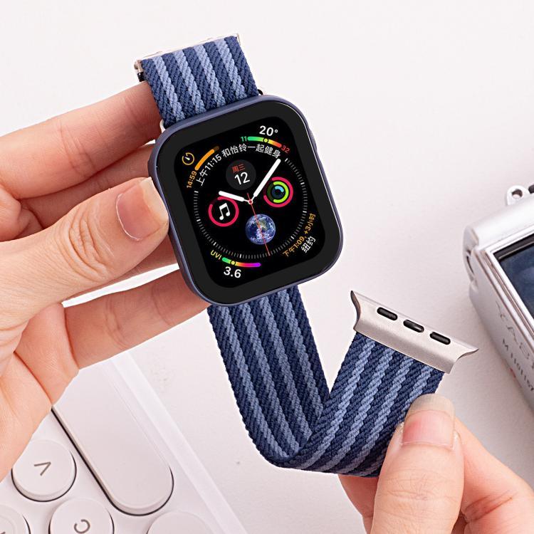 xDfind Fallschirmschnalle, 3-Streifen-Armband aus geflochtenem Nylon, für Apple Watch 42 / 44 / 45 / 46 / 49 mm, für Apple Watch 38 / 40 / 41 / S10 42 mm