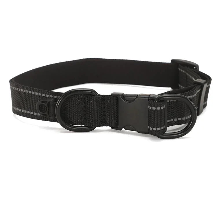 Reflektierendes Haustierhalsband, wasserdicht, Stoff, schwarz, Schnalle, wasserdichtes Halsband, S, wasserdichtes Halsband, M, wasserdichtes Halsband L