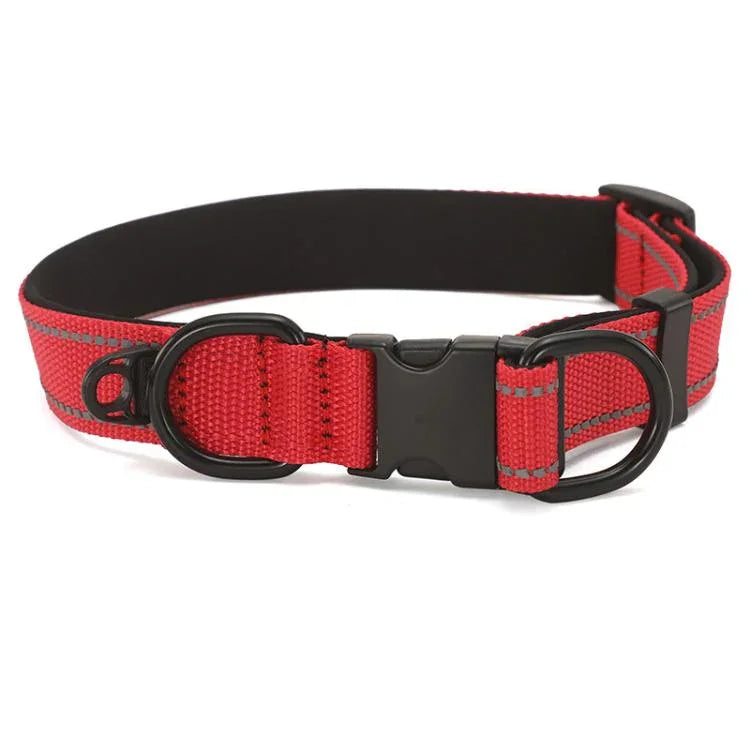 Reflektierendes Haustierhalsband, wasserdicht, Stoff, schwarz, Schnalle, wasserdichtes Halsband, S, wasserdichtes Halsband, M, wasserdichtes Halsband L