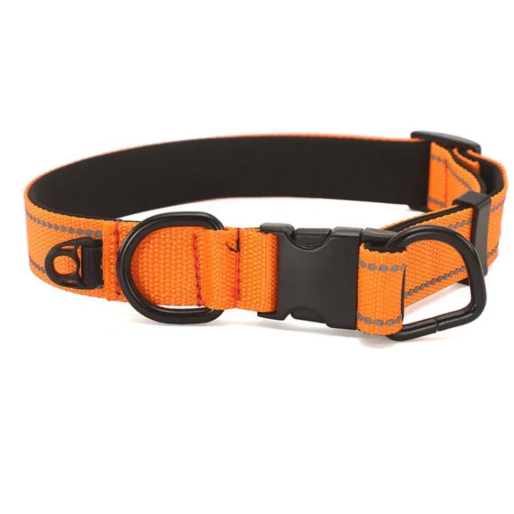 Reflektierendes Haustierhalsband, wasserdicht, Stoff, schwarz, Schnalle, wasserdichtes Halsband, S, wasserdichtes Halsband, M, wasserdichtes Halsband L
