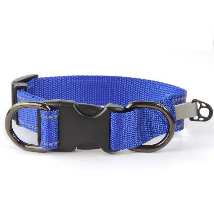 Reflektierendes Haustierhalsband aus Nylon, schwarz, mit Schnalle, S, M, L, Nylonhalsband, S, Nylonhalsband, M, Nylonhalsband, L