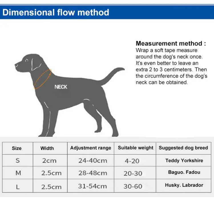 Reflektierendes Hundehalsband aus wasserdichtem Stoff mit schwarzer Schnalle und 1,8 m langer Leine, Größen: S, M und L