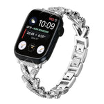 xDfind Kleines, gedrehtes Diamant-Metallarmband für Apple Watch 38 / 40 / 41 / S10 42 mm 20 mm