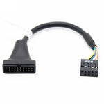 2 Stück Computer-Motherboard USB3.0 Adapterkabel, 20-Pin Stecker zu 9-Pin Buchse, 9-Pin Stecker zu 20-Pin Buchse