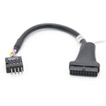 2 Stück Computer-Motherboard USB3.0 Adapterkabel, 20-Pin Stecker zu 9-Pin Buchse, 9-Pin Stecker zu 20-Pin Buchse