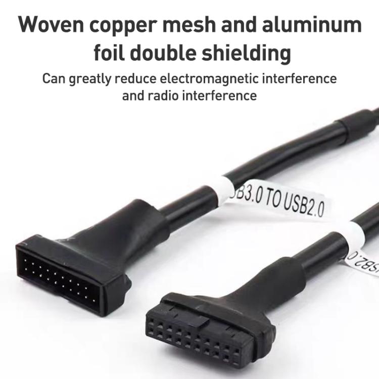 2 Stück Computer-Motherboard USB3.0 Adapterkabel, 20-Pin Stecker zu 9-Pin Buchse, 9-Pin Stecker zu 20-Pin Buchse