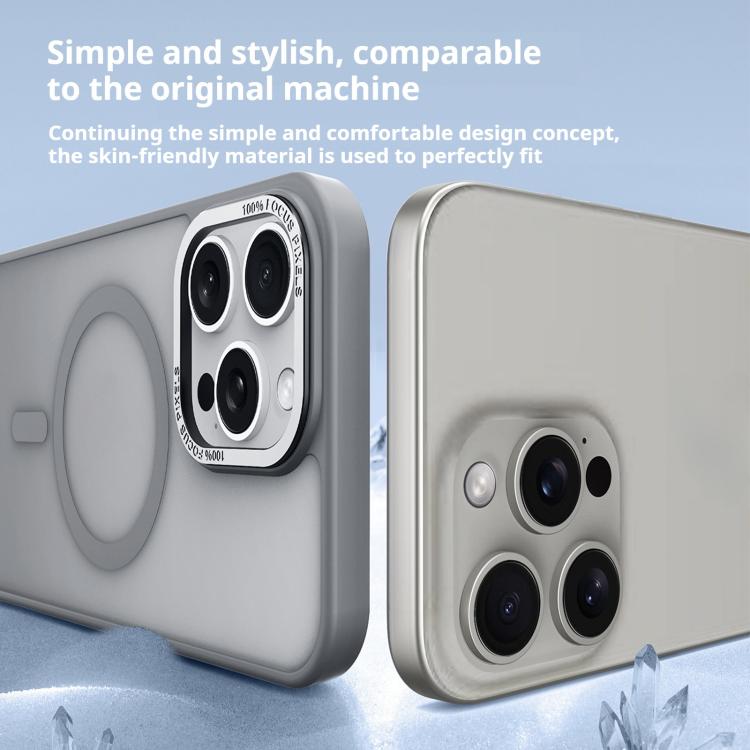 Kalebol Metal Lens Frame MagSafe Frosted PC Phone Case, For iPhone 17 Pro Max, For iPhone 17 Pro, For iPhone 17, For iPhone Air, For iPhone 16 Pro Max