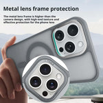 Kalebol Metal Lens Frame MagSafe Frosted PC Phone Case, For iPhone 16 Pro, For iPhone 16 Plus, For iPhone 16, For iPhone 15 Pro Max, For iPhone 15 Pro