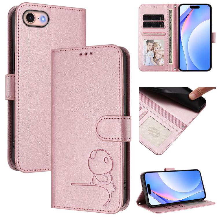 Litter Panda Prägung RFID Leder Handyhülle mit Trageschlaufe, Für iPhone 14 Pro Max, Für iPhone SE 2022 / 2020 / 8 / 7, Für iPhone 13 Pro Max, Für iPhone 13 Pro, Für iPhone 13 mini, Für iPhone 12 / 12 Pro, Für iPhone 12 Pro Max, Für iPhone 12 mini