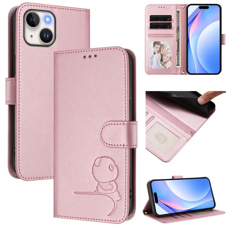 Litter Panda Prägung RFID Leder Handyhülle mit Trageschlaufe, Für iPhone 14 Pro Max, Für iPhone SE 2022 / 2020 / 8 / 7, Für iPhone 13 Pro Max, Für iPhone 13 Pro, Für iPhone 13 mini, Für iPhone 12 / 12 Pro, Für iPhone 12 Pro Max, Für iPhone 12 mini