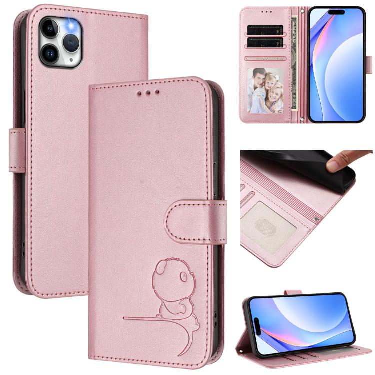 Litter Panda Prägung RFID Leder Handyhülle mit Trageschlaufe, Für iPhone 11 Pro Max, Für iPhone 11, Für iPhone 11 Pro, Für iPhone X / XS, Für iPhone XR, Für iPhone XS Max, Für iPhone 8 Plus / 7 Plus