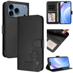 Litter Panda geprägte RFID Leder-Handyhülle mit Trageschlaufe, Für iPhone 17e / 16e, Für iPhone 17 Pro Max, Für iPhone 17 Pro, Für iPhone 17, Für iPhone Air, Für iPhone 16 Pro Max, Für iPhone 16 Pro, Für iPhone 16 Plus