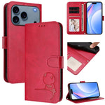 Litter Panda geprägte RFID Leder-Handyhülle mit Trageschlaufe, Für iPhone 17e / 16e, Für iPhone 17 Pro Max, Für iPhone 17 Pro, Für iPhone 17, Für iPhone Air, Für iPhone 16 Pro Max, Für iPhone 16 Pro, Für iPhone 16 Plus