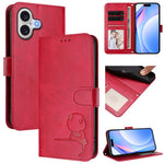 Litter Panda geprägte RFID Leder-Handyhülle mit Trageschlaufe, Für iPhone 17e / 16e, Für iPhone 17 Pro Max, Für iPhone 17 Pro, Für iPhone 17, Für iPhone Air, Für iPhone 16 Pro Max, Für iPhone 16 Pro, Für iPhone 16 Plus