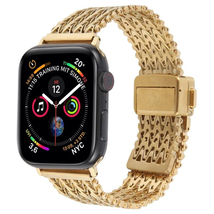 Metallarmband aus Edelstahlgewebe mit Magnetverschluss, passend für Apple Watch 46 mm / 49 mm / 45 mm / 44 mm und 42 mm / 41 mm / 40 mm / 38 mm