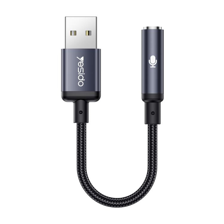 Yesido YAU46 USB-auf-3,5-mm-Audioadapter aus Aluminiumlegierung, YAU46