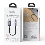 Yesido YAU46 USB-auf-3,5-mm-Audioadapter aus Aluminiumlegierung, YAU46