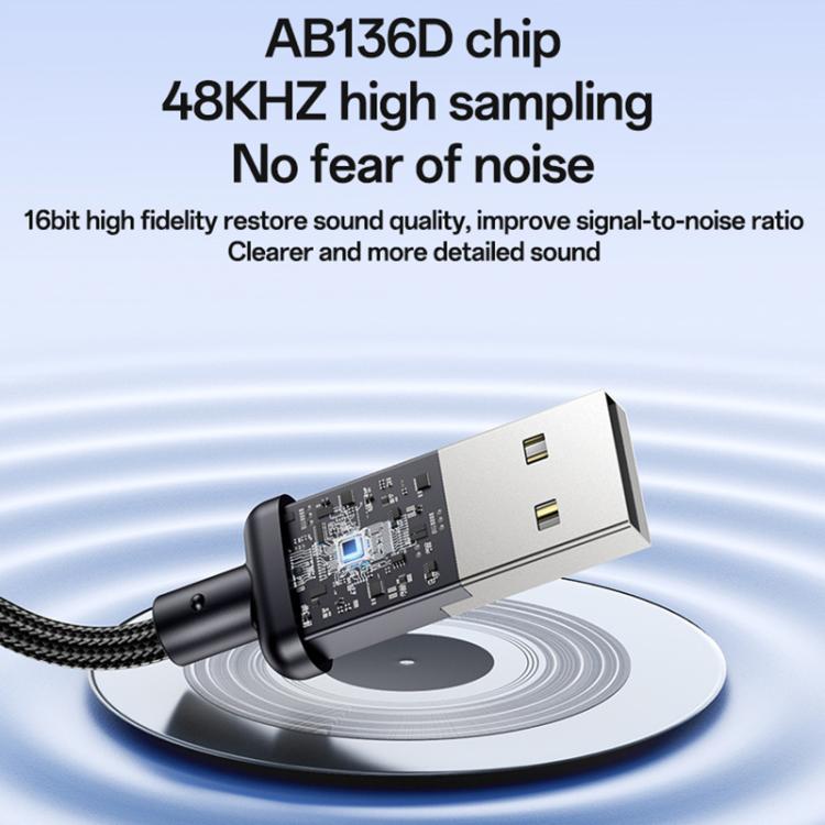 Yesido YAU46 USB-auf-3,5-mm-Audioadapter aus Aluminiumlegierung, YAU46
