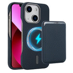 Carbon Fiber MagSafe Magnetic Card Holder Phone Case, For iPhone 13, For iPhone 12, For iPhone 12 Pro Max, For iPhone 12 Pro