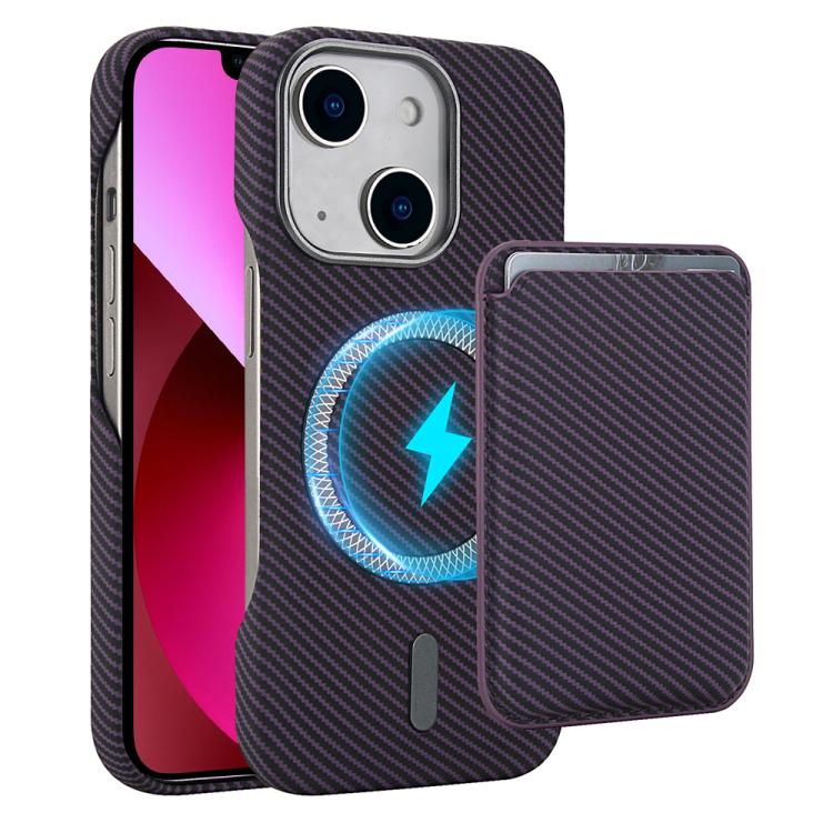 Carbon Fiber MagSafe Magnetic Card Holder Phone Case, For iPhone 13, For iPhone 12, For iPhone 12 Pro Max, For iPhone 12 Pro