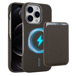 Carbon Fiber MagSafe Magnetic Card Holder Phone Case, For iPhone 13, For iPhone 12, For iPhone 12 Pro Max, For iPhone 12 Pro