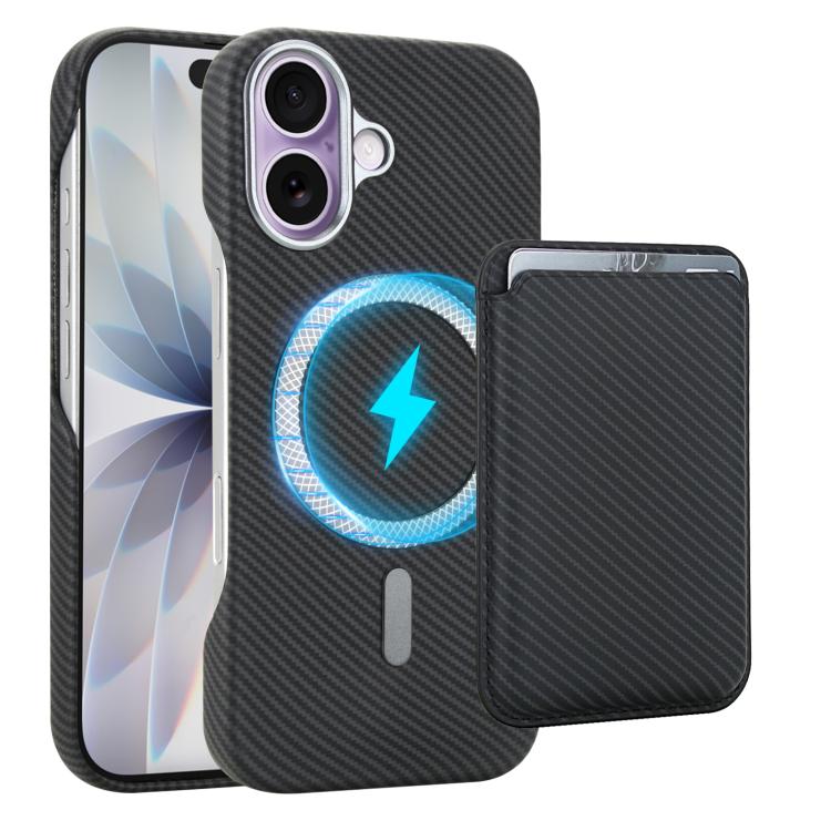 Carbonfaser MagSafe magnetischer Kartenhalter Handyhülle, Für iPhone 17 Pro Max, Für iPhone 17 Pro, Für iPhone 17, Für iPhone Air, Für iPhone 16 Pro Max, iPhone 16 Pro, Für iPhone 16 Plus, Für iPhone 16, Für iPhone 15 Pro Max