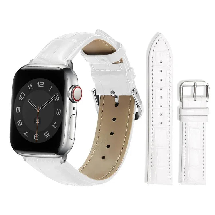 xDfind Lederarmband mit Bambusstruktur und Dornschließe, passend für Apple Watch 42 / 44 / 45 / 46 / 49 mm, Apple Watch 38 / 40 / 41 / S10 42 mm