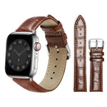 xDfind Lederarmband mit Bambusstruktur und Dornschließe, passend für Apple Watch 42 / 44 / 45 / 46 / 49 mm, Apple Watch 38 / 40 / 41 / S10 42 mm