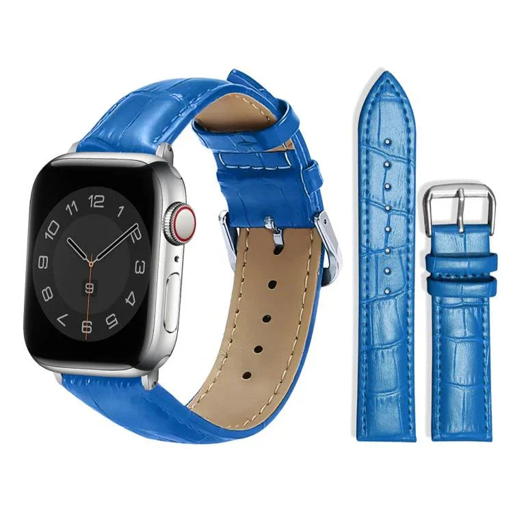 xDfind Lederarmband mit Bambusstruktur und Dornschließe, passend für Apple Watch 42 / 44 / 45 / 46 / 49 mm, Apple Watch 38 / 40 / 41 / S10 42 mm