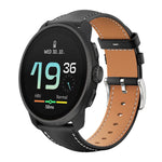 xDfind Flat Head Black Shark Fine Grain Leather Watch Band, 22mm For Suunto Race S / Race / 9 Peak / 5 Peak
