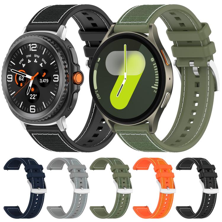 xDfind Hybrid-Nylon-Silikon-Uhrenarmband, für Samsung Galaxy Watch Ultra/Ultra 2025 (22 mm) und Samsung Galaxy Watch 7/6/5/FE (20 mm)