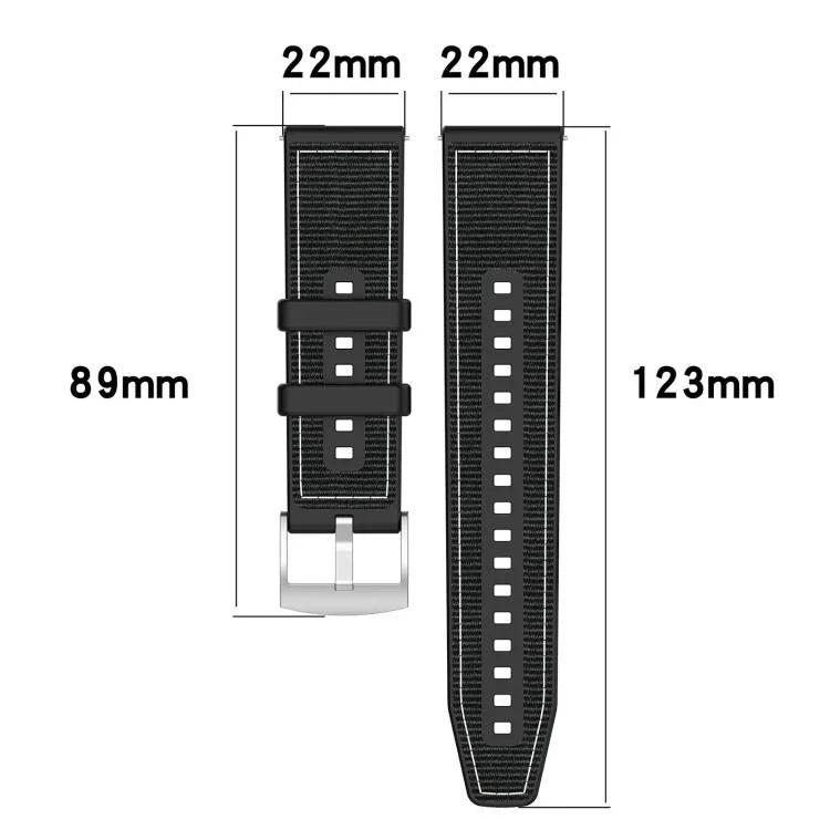 xDfind Hybrid-Uhrenarmband aus Nylongeflecht und Silikon, passend für Apple Watch 42/44/45/46/49 mm (22 mm) und Apple Watch 38/40/41/S10 (42 mm, 20 mm)