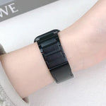 Edelstahl-Armband mit drei Perlen und seitlich abnehmbarer Schnalle, passend für Apple Watch 46 mm / 49 mm / 45 mm / 44 mm und 42 mm / 41 mm / 40 mm / 38 mm