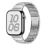 Edelstahl-Armband mit drei Perlen und seitlich abnehmbarer Schnalle, passend für Apple Watch 46 mm / 49 mm / 45 mm / 44 mm und 42 mm / 41 mm / 40 mm / 38 mm