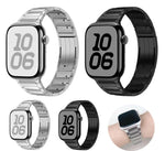 Edelstahl-Armband mit drei Perlen und seitlich abnehmbarer Schnalle, passend für Apple Watch 46 mm / 49 mm / 45 mm / 44 mm und 42 mm / 41 mm / 40 mm / 38 mm