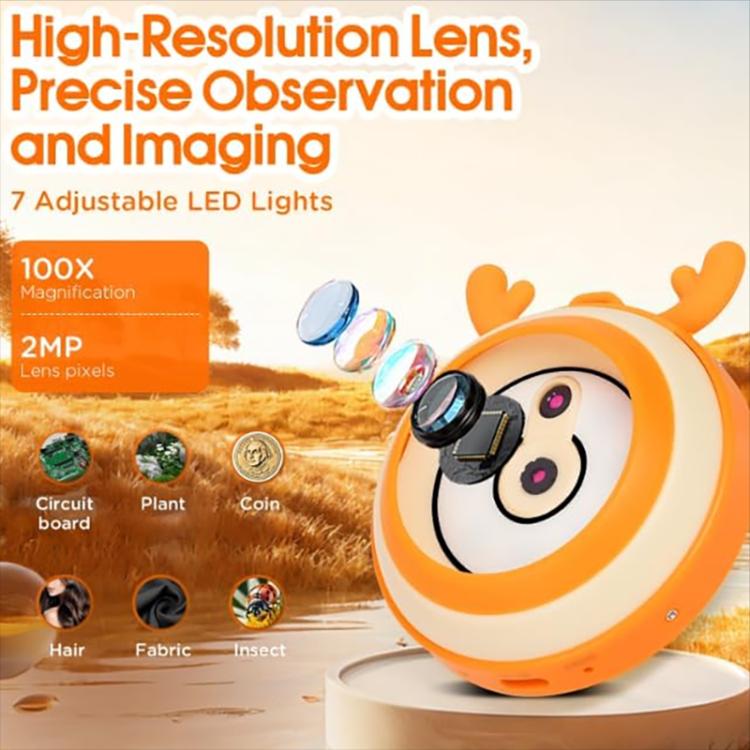 HM020F 2,0 Zoll IPS Bildschirm Kinder Digital Elektronenmikroskop, HM020F