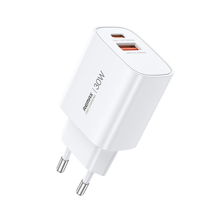 REMAX U187 30W USB- und Typ-C-GaN-Schnellladegerät, EU-Stecker, UK-Stecker