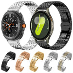 xDfind Seven-bead Solid Stainless Steel Watch Band, For Samsung Galaxy Watch Ultra / Ultra 2025, For Samsung Galaxy Watch8 / Wacth8 Classic, For Samsung Galaxy Watch 7 / 6 / 5 / FE, For Samsung Galaxy Fit3 SM-R390
