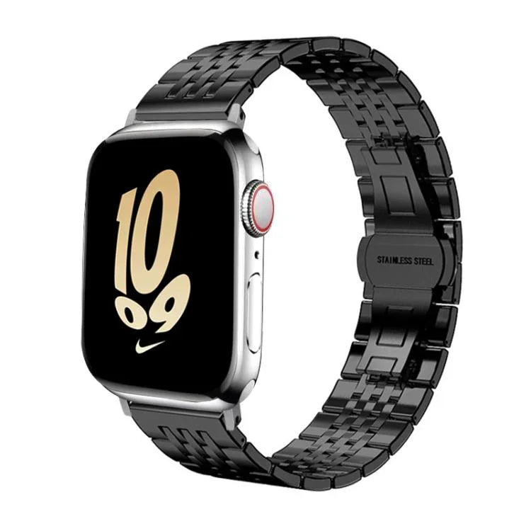xDfind Sieben-Perlen-Armband aus massivem Edelstahl, für Apple Watch 42 / 44 / 45 / 46 / 49 mm (22 mm), für Apple Watch 38 / 40 / 41 / S10 (42 mm, 20 mm)