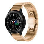 xDfind Ein-Perlen-Uhrenarmband aus massivem Edelstahl mit Bambus-Elementen, passend für Samsung Galaxy Watch8 / Watch8 Classic (22 mm), Samsung Galaxy Watch 7 / 6 / 5 / FE (20 mm) und Samsung Galaxy Fit3 SM-R390 (18 mm).