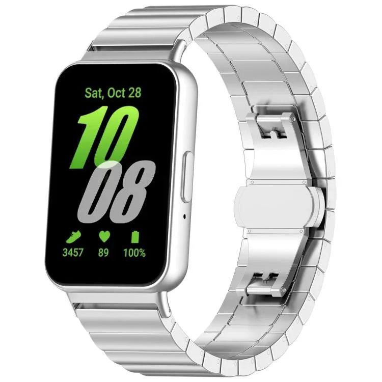 xDfind Ein-Perlen-Uhrenarmband aus massivem Edelstahl mit Bambus-Elementen, passend für Samsung Galaxy Watch8 / Watch8 Classic (22 mm), Samsung Galaxy Watch 7 / 6 / 5 / FE (20 mm) und Samsung Galaxy Fit3 SM-R390 (18 mm).