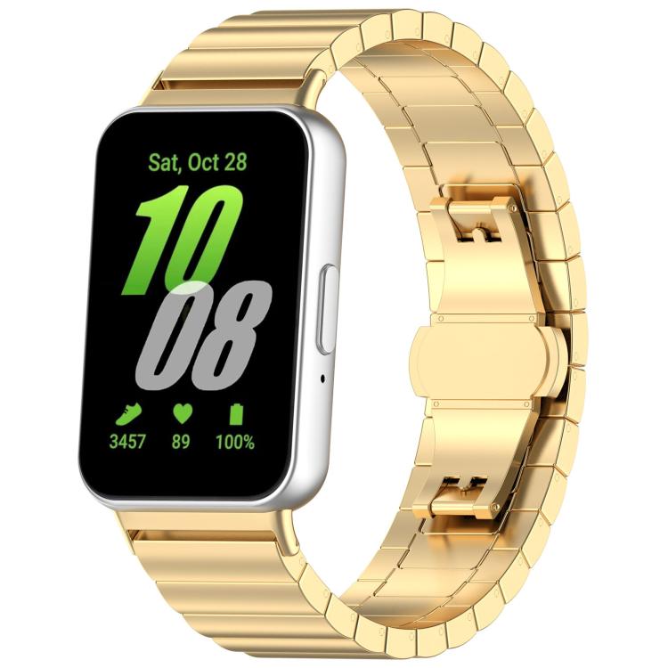 xDfind Ein-Perlen-Uhrenarmband aus massivem Edelstahl mit Bambus-Elementen, passend für Samsung Galaxy Watch8 / Watch8 Classic (22 mm), Samsung Galaxy Watch 7 / 6 / 5 / FE (20 mm) und Samsung Galaxy Fit3 SM-R390 (18 mm).