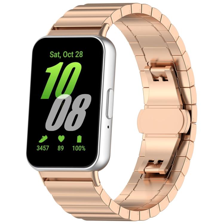 xDfind Ein-Perlen-Uhrenarmband aus massivem Edelstahl mit Bambus-Elementen, passend für Samsung Galaxy Watch8 / Watch8 Classic (22 mm), Samsung Galaxy Watch 7 / 6 / 5 / FE (20 mm) und Samsung Galaxy Fit3 SM-R390 (18 mm).